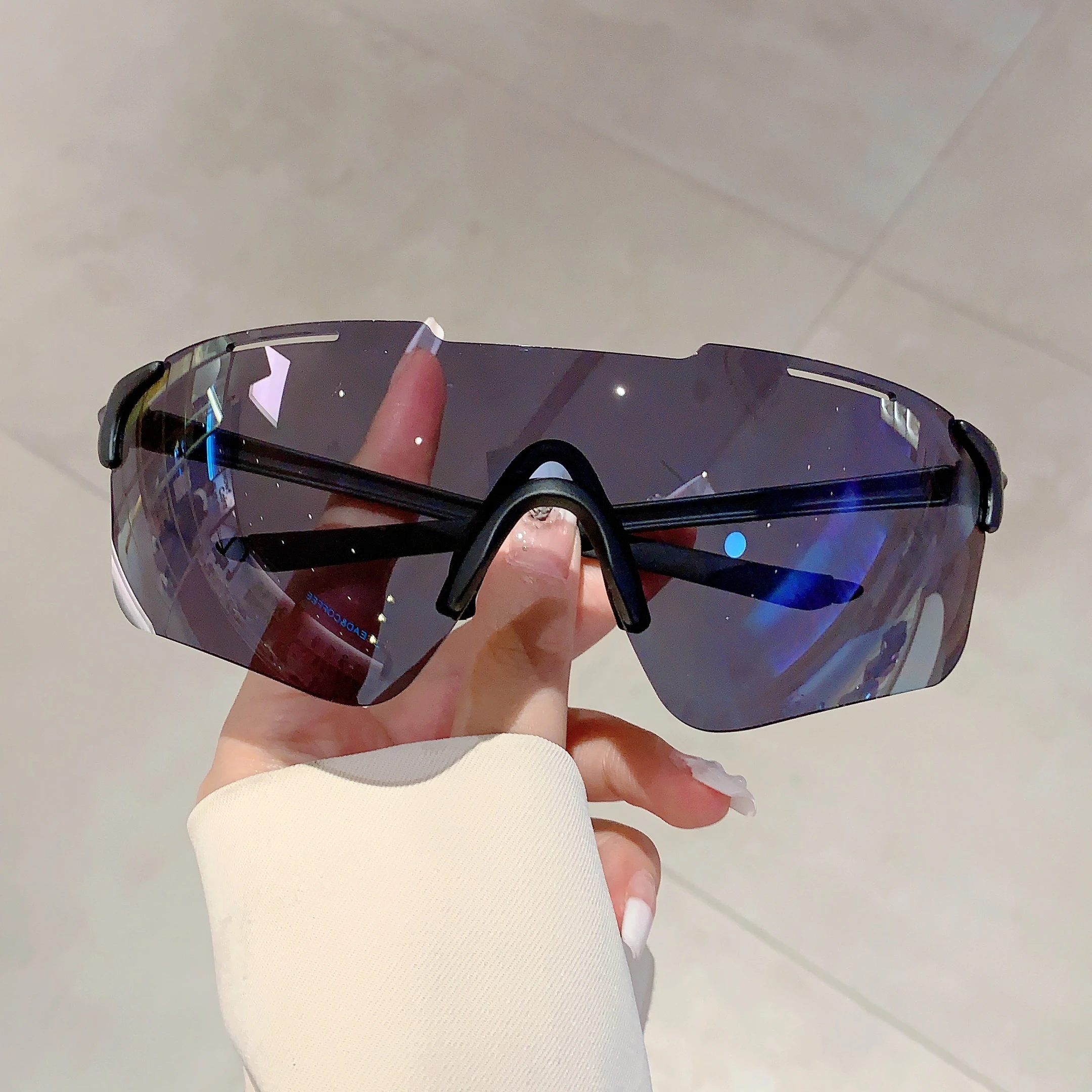 KAMMPT Oversized Sports Goggle 2024 New Mirror Outdoor Cycling Eyewear for Men Trendy Punk Fashion UV400 Protection Sunglasses