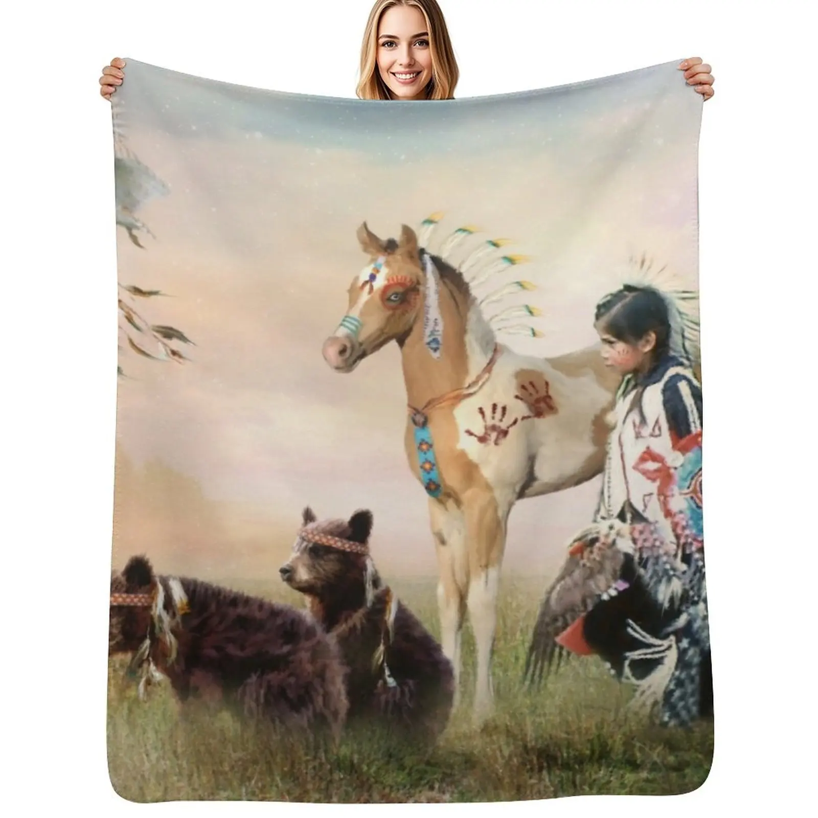 Little Warriors Throw Blanket Modern Design Soft Blanket for Home Decor