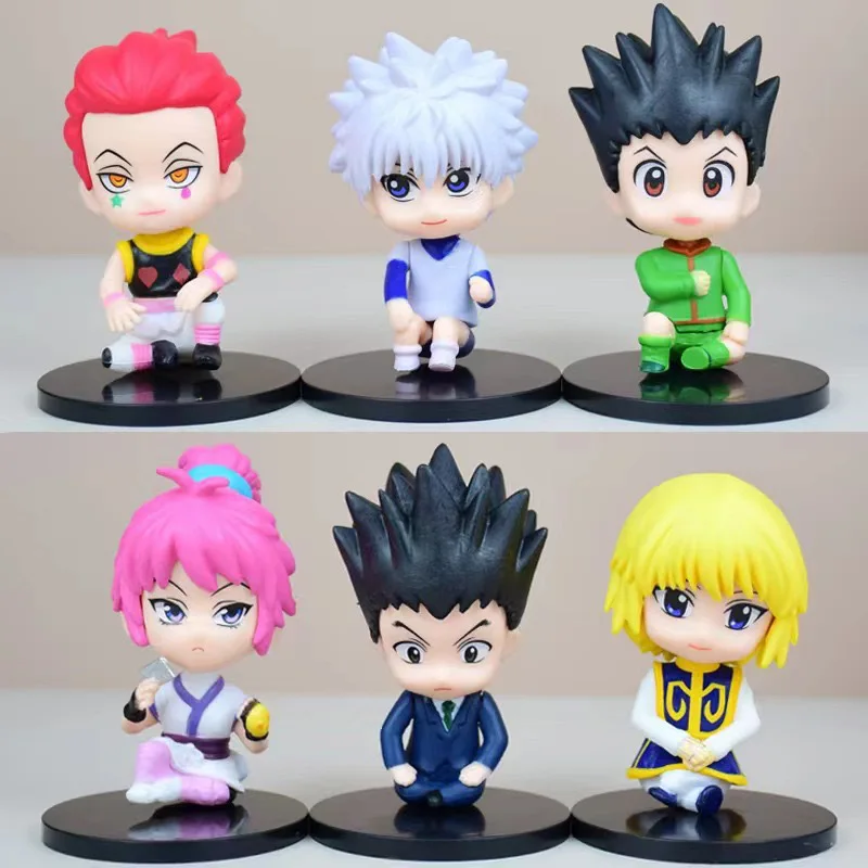 

6Pcs/1Set HUNTER Action Figures PVC Model Toys Killua Zoldyck Gon Freecss Kurapika Anime Hunter X Hunter Figures Collectible Toy