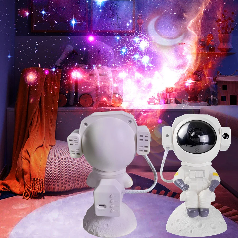 D2 Star Projector Galaxy Night Light Astronaut Nebula Galaxy Lighting Space Bedroom Projector Starry Nebula Gifts for Kids Adult