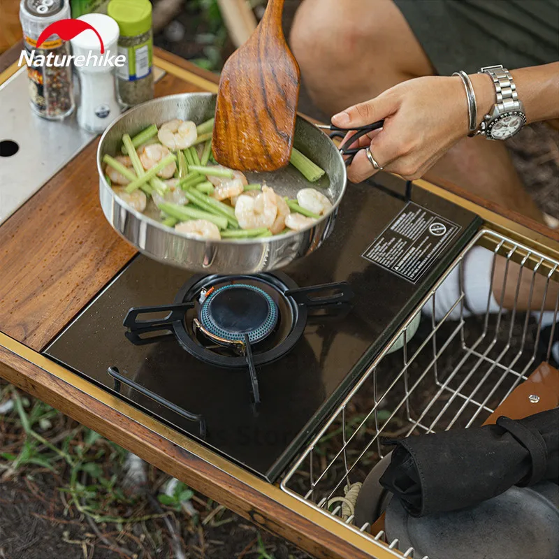 Imagem -06 - Naturehike Igt Table Fogão a Gás Queimador Forte Fogo Aquecedor Forno Acampamento ao ar Livre Cozinhar Aço Inoxidável 4kw Alta Potência Térmica