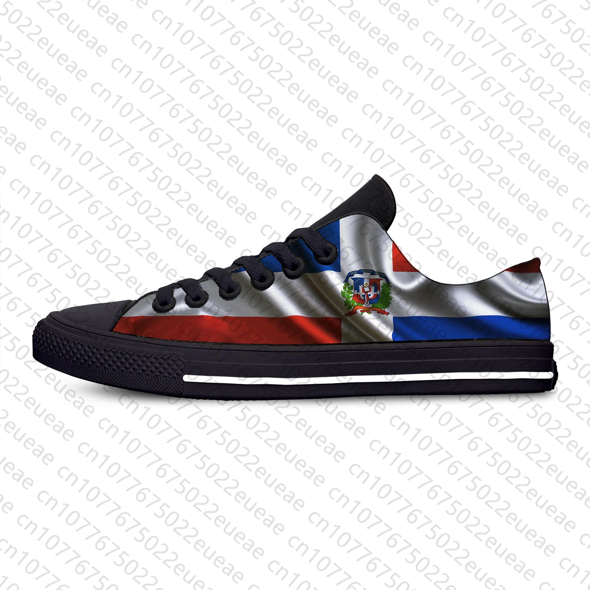 Dominican Republic Pride Flag Patriotic Fashion Casual Cloth Shoes Low Top Lightweight Breathable 3D Print Men Women Sneakers