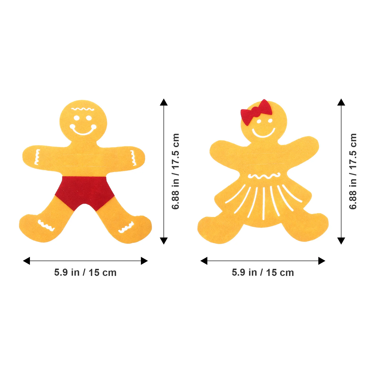 

4Pcs Christmas Gingerbread Cutlery Bags Tableware Holders Party Silverware Pouches Holiday Decor Cutlery Holder for Party