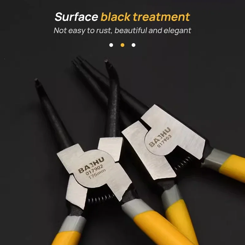 Pinze esterne interne portatili da 7 pollici Pinze di fissaggio Pinze per anelli elastici multifunzionali in acciaio al carbonio per utensili manuali
