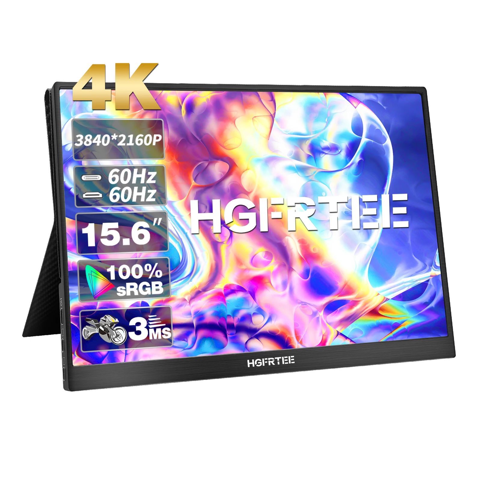 

4K 15.6 inch Portable Monitor 3840*2160 100%SRGB 600cd/m2 IPS External Screen Game Display For xbox series x Switch Laptop ps5