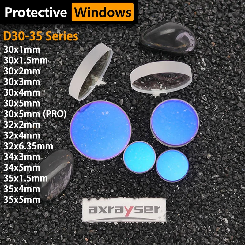 Lentes Laser de Fibra Protetora Janelas Série Dia3035 mm para Precitec Raytools Wsx Bodor Corte Poderoso Quartzo Fundido Sílica