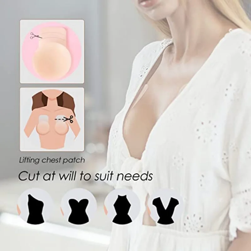 Silicone Nipple Cover Lift Up Bra Sticker Adhesive Invisible Bra Breast Pasty for Women Chest Petals Reusable Strapless Bras