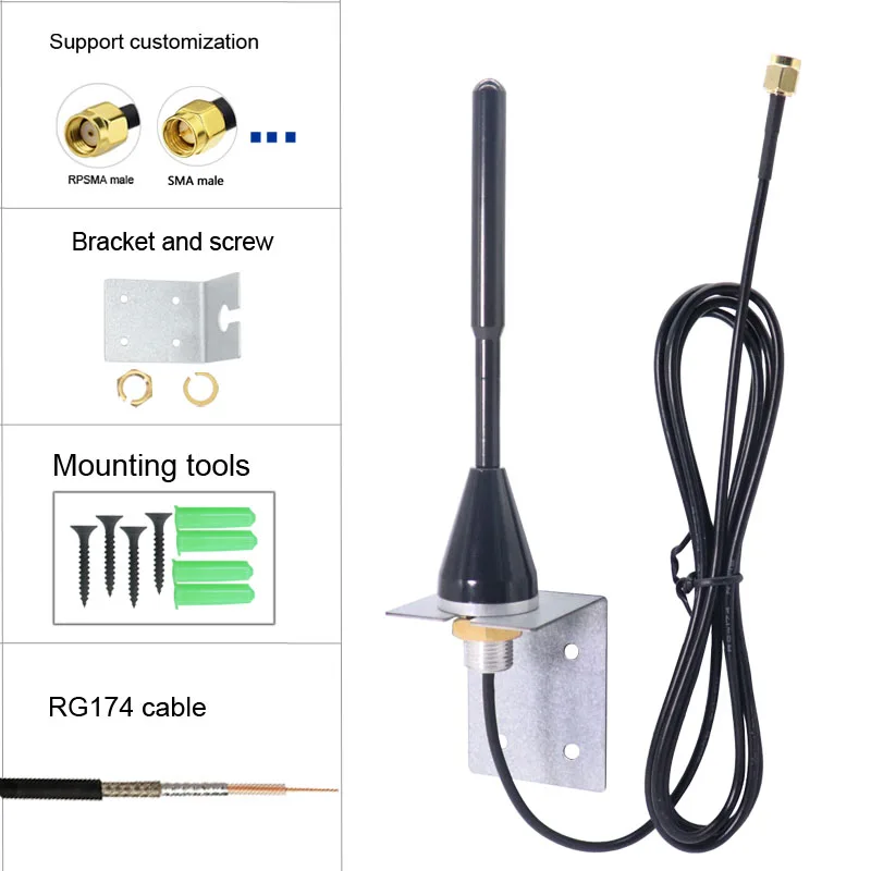 Signal Enhance 600~6000Mhz 5G 4G LTE 3G GSM Full Band Antenna Copper Bar Omni WiFi High Gain 15dbi  Router Aerial SMA TS9 CRC9