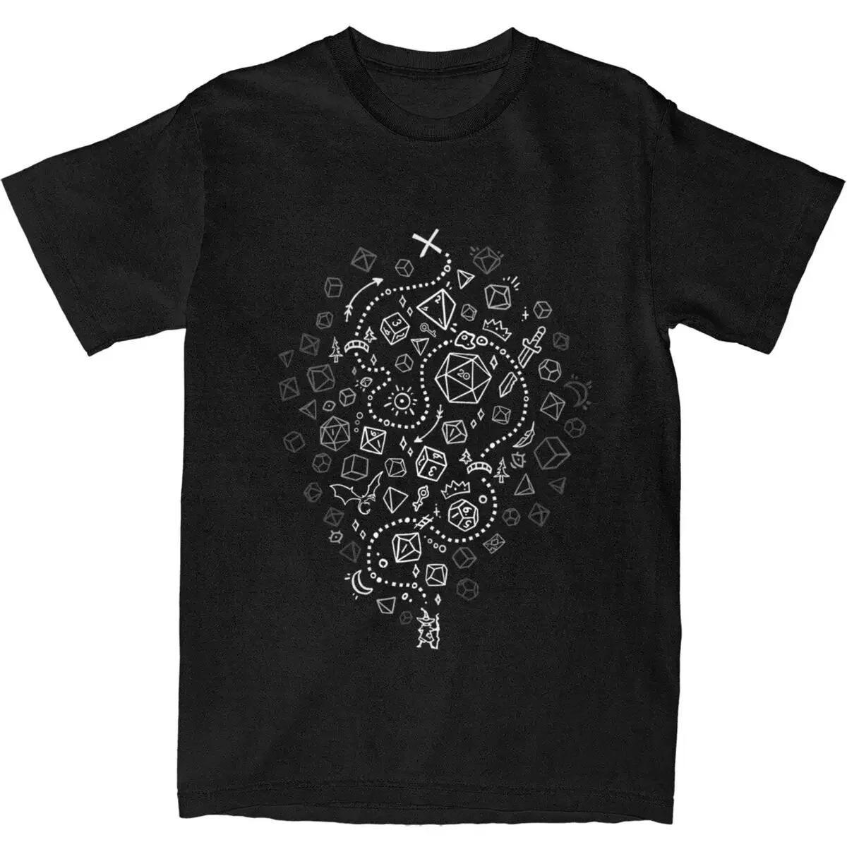 Men Women's DnD D20 Dice The Adventure Begins Shirt Merch Dungeon Dragon Pure Cotton Tops T-shirt Vintage Tees All Seasons