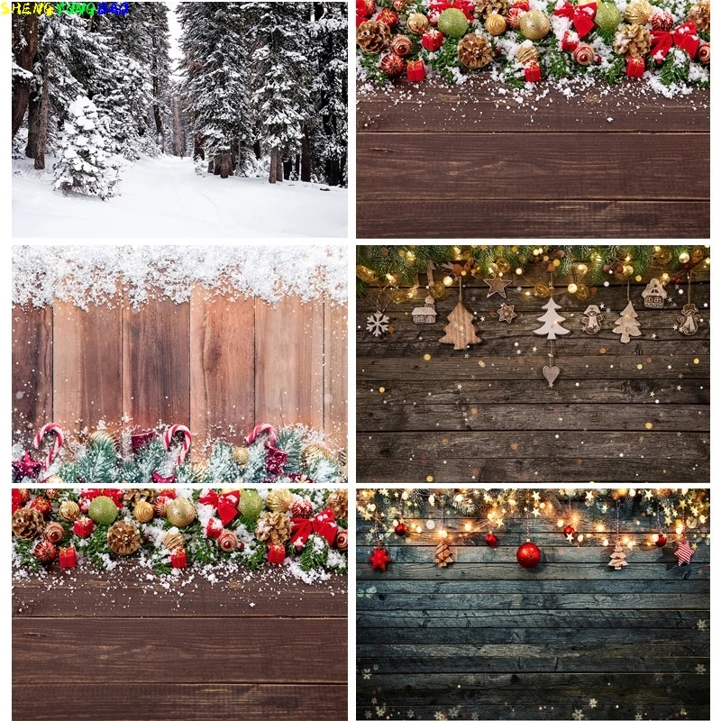 

Christmas Day Presents Flower Wreath Photography Backrops Window Gift Pine Tree Fireplace New Year Theme Photo Background DRG-13