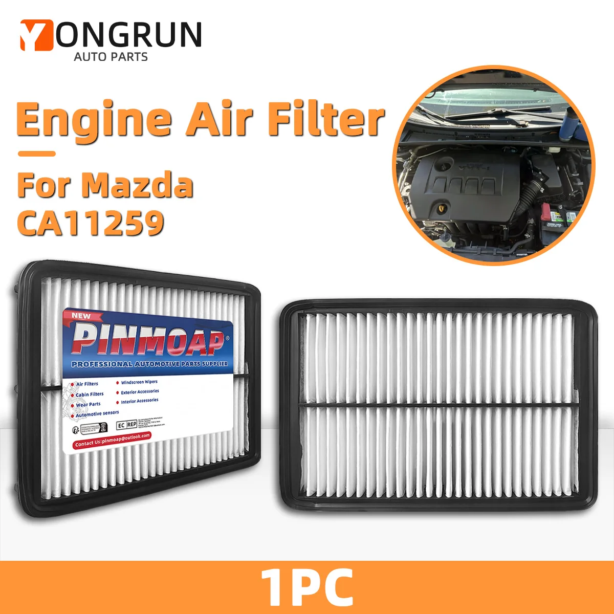Auto-Motorluftfilter CA11259 Passend für Mazda 3 Sport 2012-2018, 6 2014-2021, CX-5 2013-2021, PE07-13-3A0A, PEAR-13-3A0, MGA49247 – Detail 1