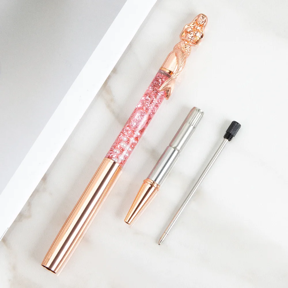 1 Pcs  Custom Mermaid Metal Pen Creative Gift Campus Pen Engravable Advertising Promotion Pen Metal Ballpoint Pen