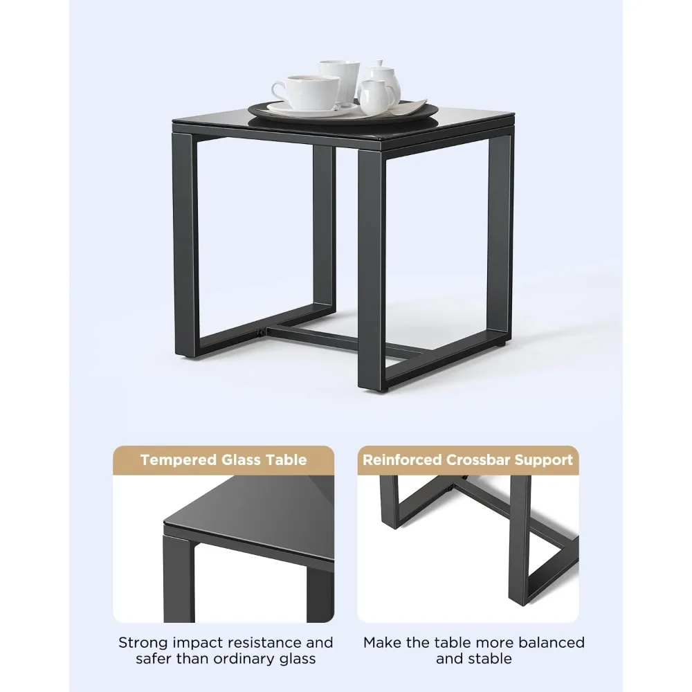 3 Pieces Patio Furniture Set Rocking Bistro Set Outdoor Rattan Conversation with Coffee Table for Garden Balcony