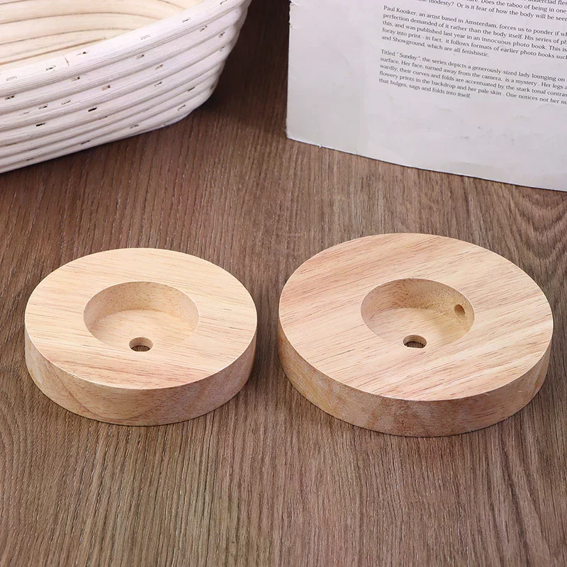 Base de lámpara de mesa de madera de 10CM, 12CM y 15CM, Base redonda de madera maciza para lámpara de exhibición, soporte de piezas de luz para Bases de lámpara de mesa DIY