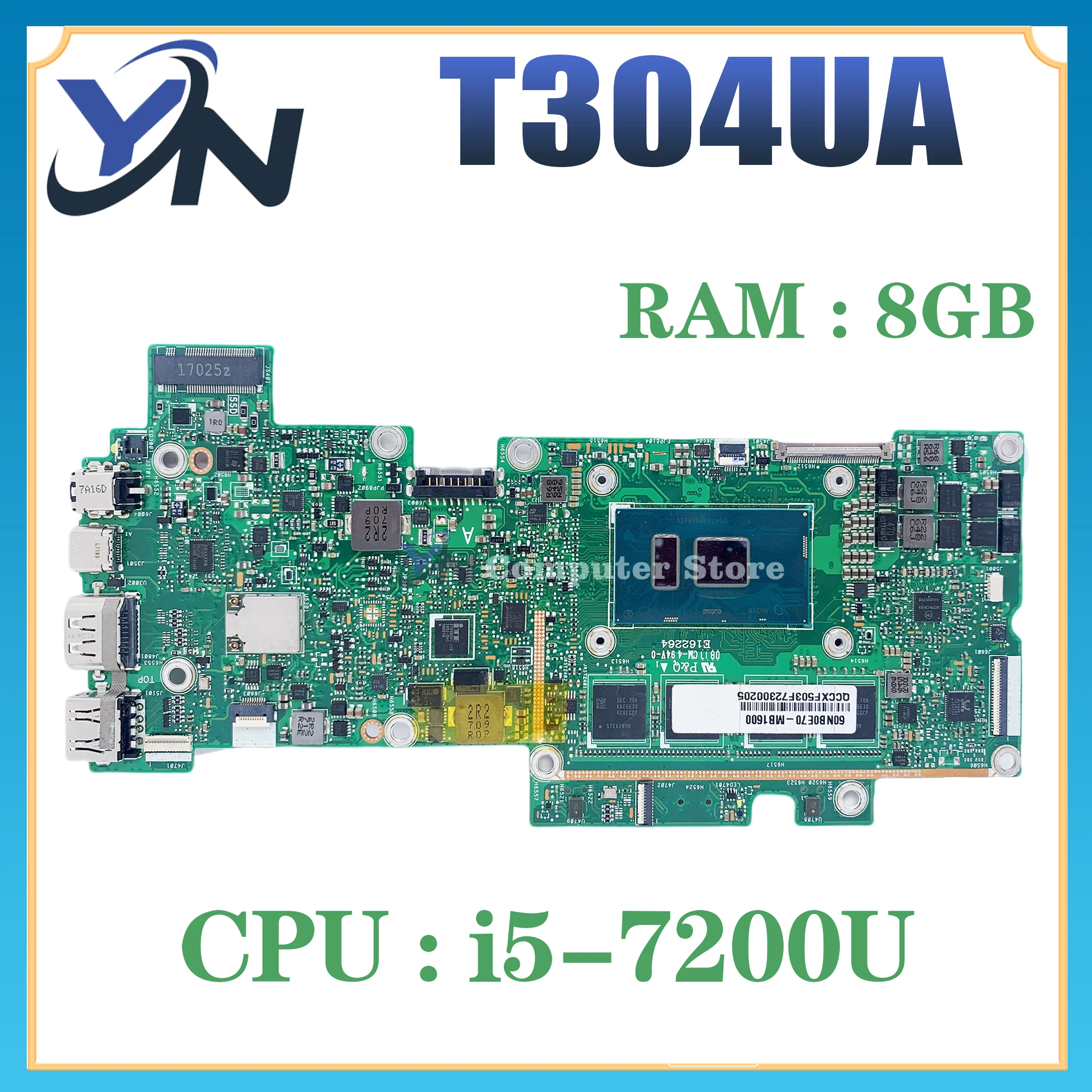 

Mainboard T304UA For ASUS Transformer Pro T304 T304U T304UA Laptop motherboard i3 i5 i7 7th Gen RAM-4GB/8GB/16GB 100% Test OK