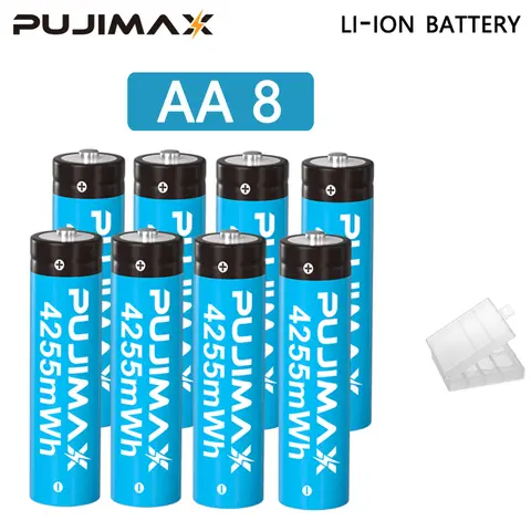 Rechargeable lithium AA batteries 12/8/4 AA rechargeable lithium batteries with a capacity of 4255mWh and a stable voltage of 1.5V. Only supports 1.5V rechargeab