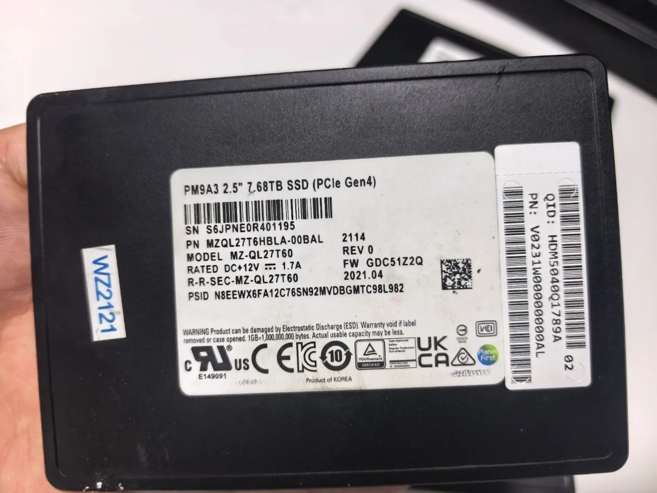 PM9A3  7.68TB Enterprise Solid State Drive  In excellent condition