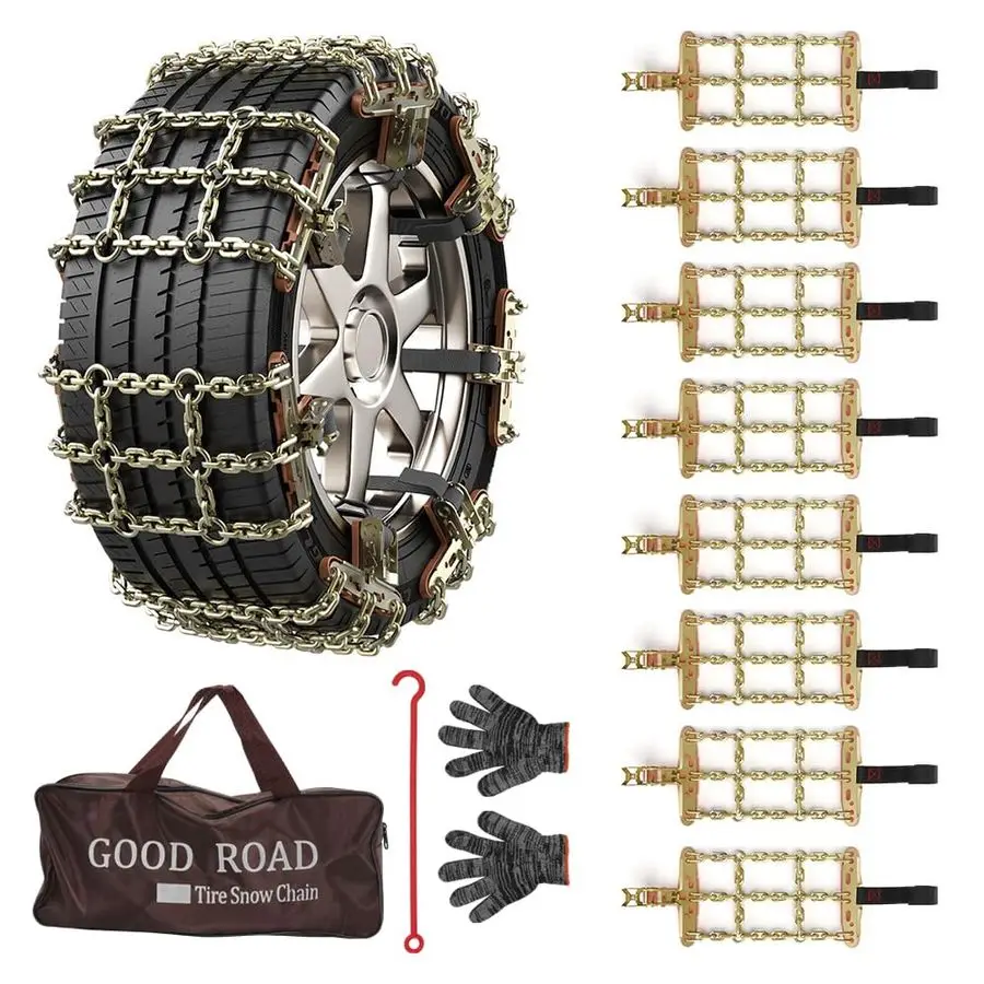 

Snow Chains,8 Pack Tire Chains for SUV, Car, Pick Up Trucks Emergency Anti Slip Tire Chains Fit for Tire