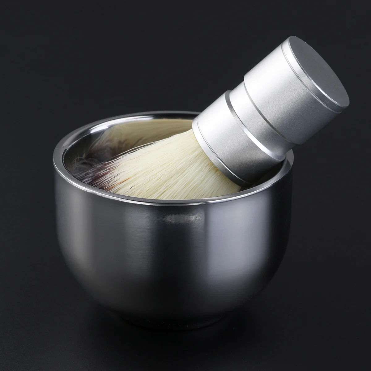 Brush Heat Insulation Shaving Mug Bowl Shave Stainless Steel Badger Hair