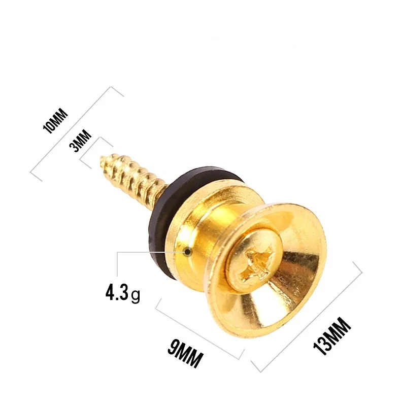 2Pcs Metal Guitar Strap Button Strap Fixing Pin With Fixing Screw Guitar Strap Lock Knob With Lock Classical Guitar