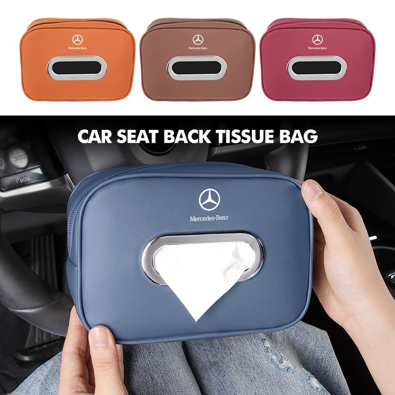 

Car Leather Tissue Box Interior Accessories Paper Storage Bag For Mercedes Benz CLK GLC W212 C200 C300 W203 W204 W205 W169 W176