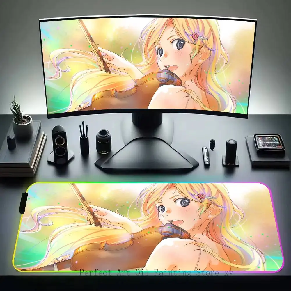 Miyazono Kaori Animation Mousepad Non-slip Suitable For Office Computers Laptops E-sports Game Desk Mats XXL Keyboard