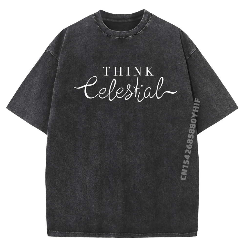 

Think Celestial Men T Shirts High Quality Clothes Graphic T Shirt Mens Loose Washed Clothes Plus Size