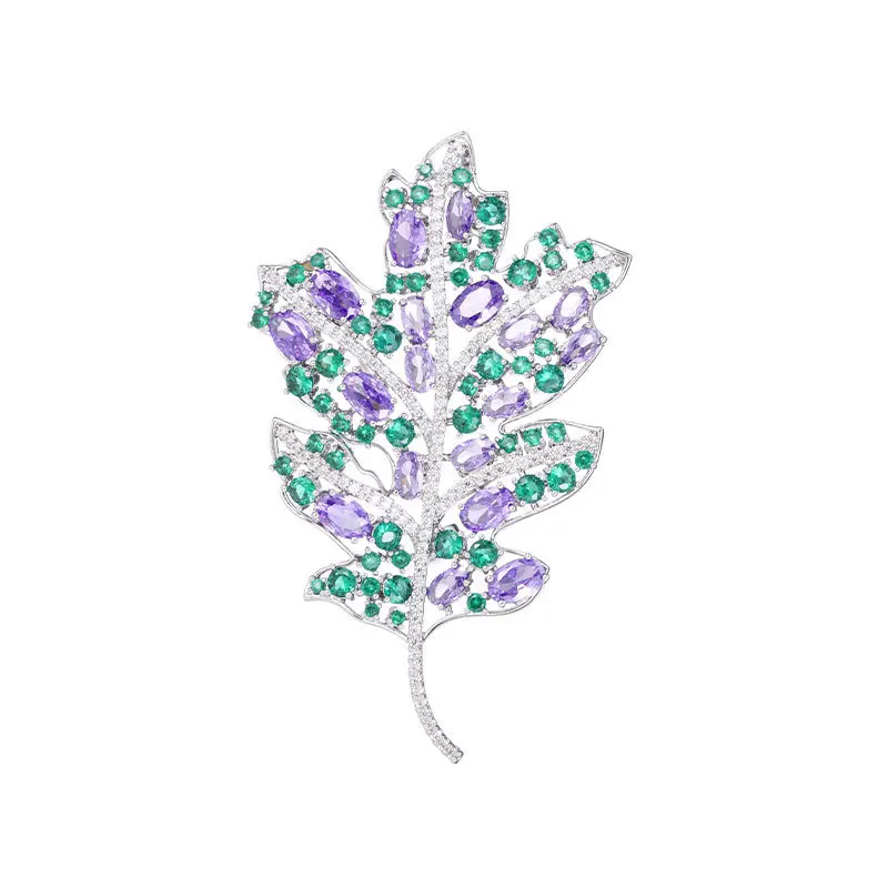 بروش فرنسي فاخر وخفيف الوزن وأوراق شجر راقية، تصميم فاخر راقي، إكسسوارات بروش متعددة الاستخدامات لكل من الرجال والنساء