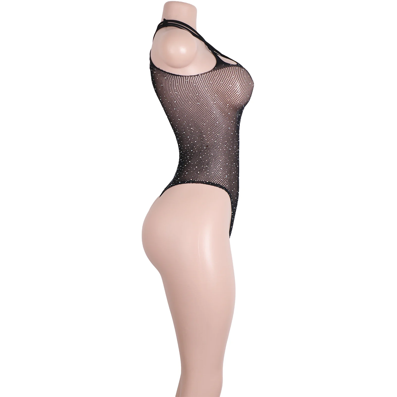 Thong Fishnet Mesh Bodysuit Sexy Lingerie Dance Outfits Exotic Clubwear Performance See-Through Costumes Apparel Event Dresses view 4