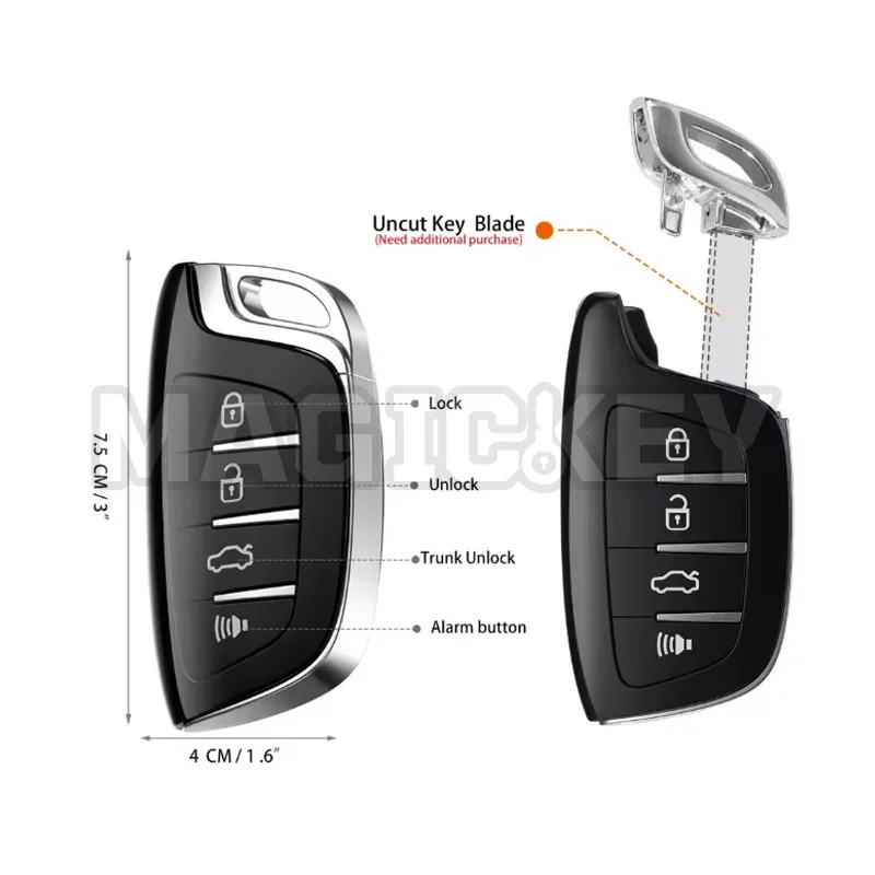 1pcs Xhorse XSCS00EN Smarty Remote Colorful Crystal Style(Smartkey) Smart Key 4 Buttons for VVDI2 Mini Key Tool