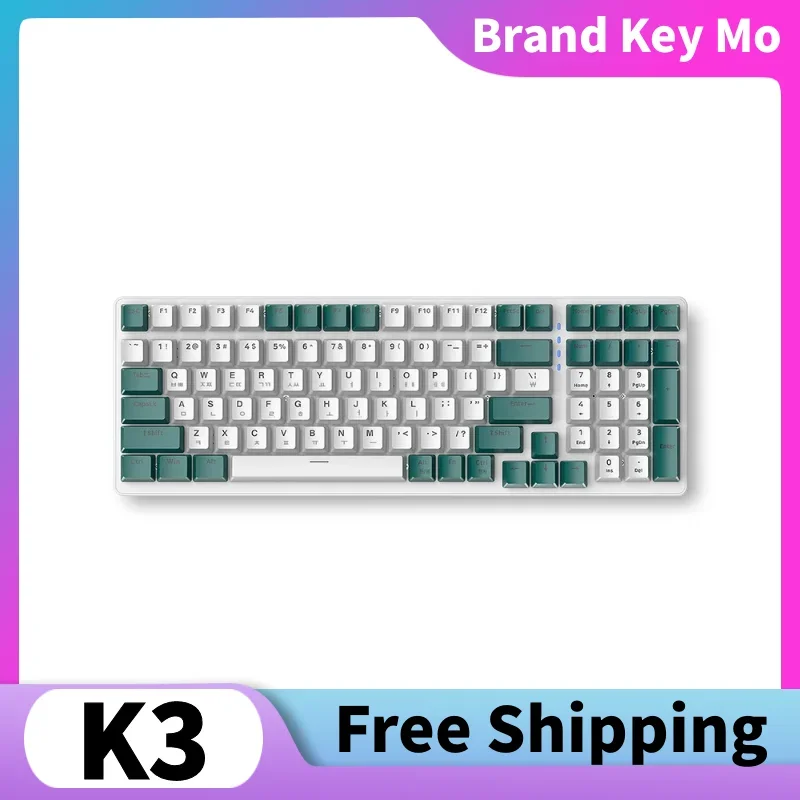 Free Wolf K3 Wired Metal Panel Mechanical Gaming Keyboard 100 Keys Conflict-free Low Latency Gaming Keyboard Multiple Languages