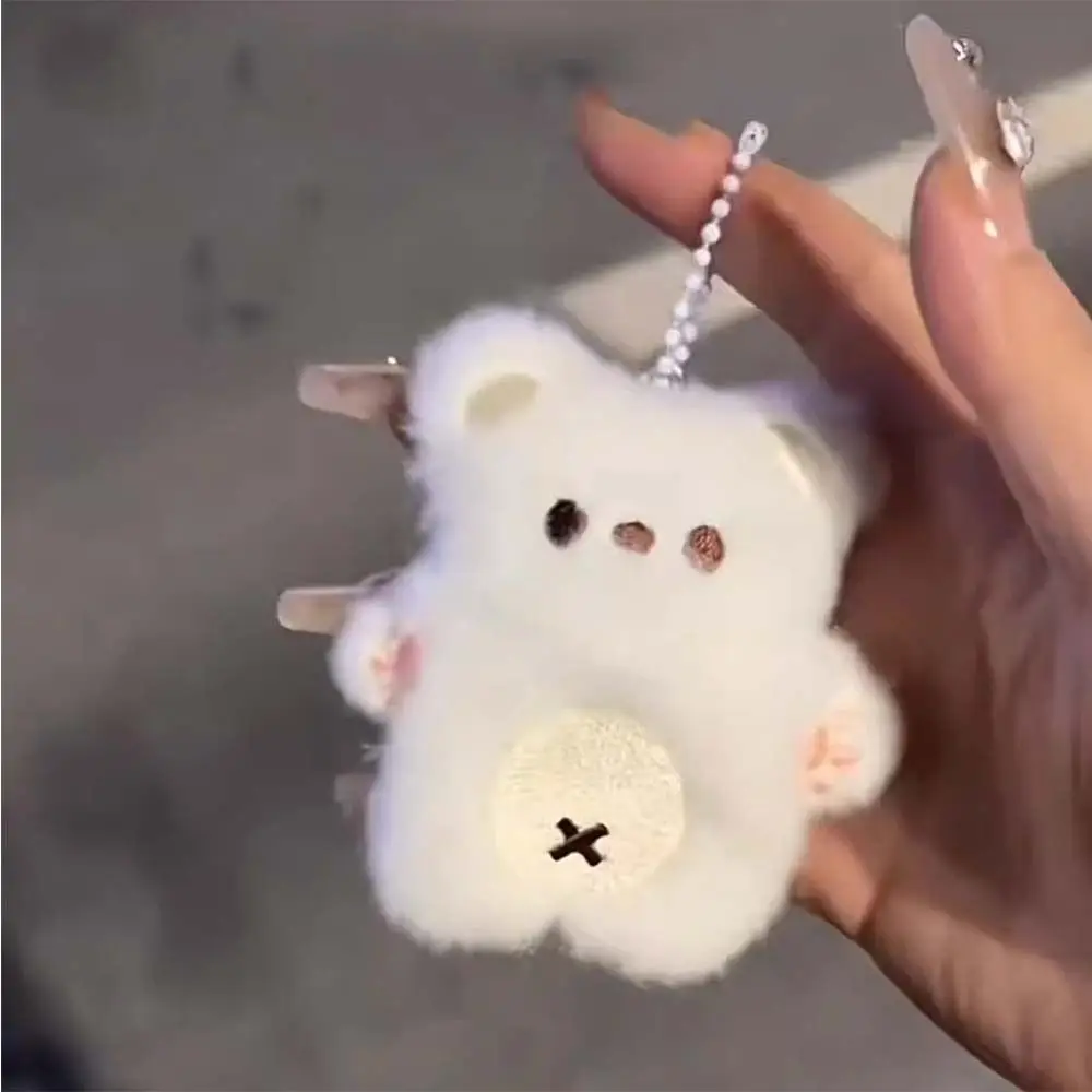 Squeeze Bear Plush Keychain Soft Cartoon Plush Stuffed Toys Keyring Funny Fashion Kawaii Lovely Creative Cute Car Key Pendant