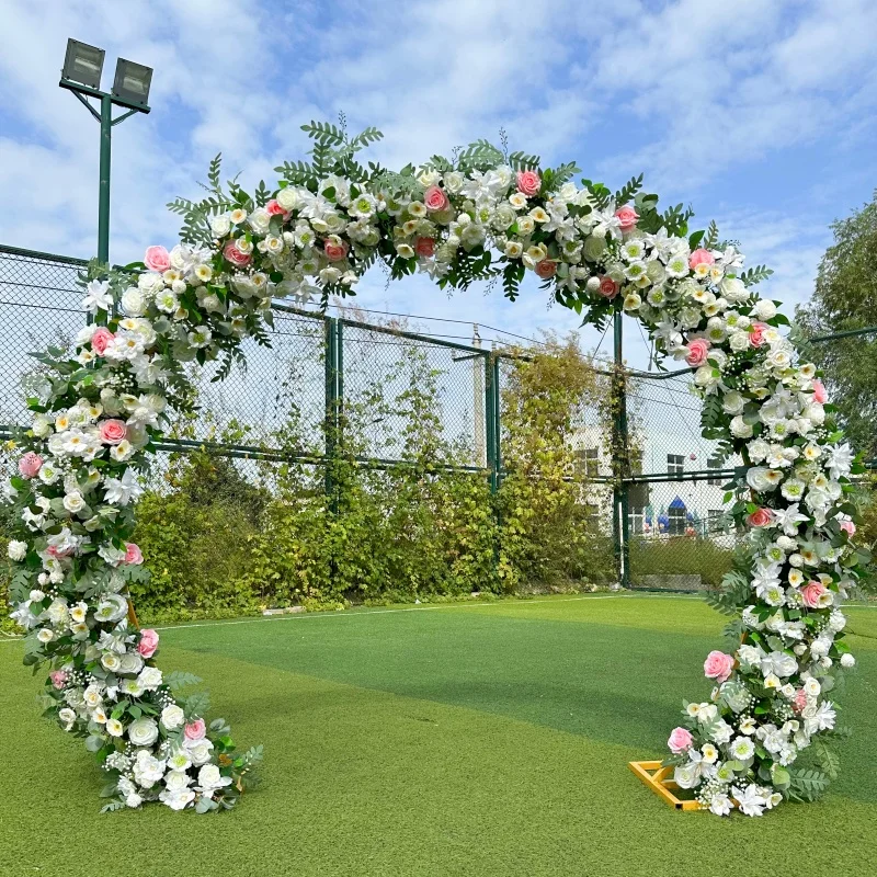 

2023 New Wedding Props Background Circular Double Rod Flower Frame Opening Event Arch Full of Flowers Rural Wedding