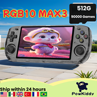 POWKIDDY RGB10 MAX3 Retro Handheld Game Console 5 Inch Ips Screen Open-Source RK3566 Retro Gaming WIFI 512G PSP Children's Gifts