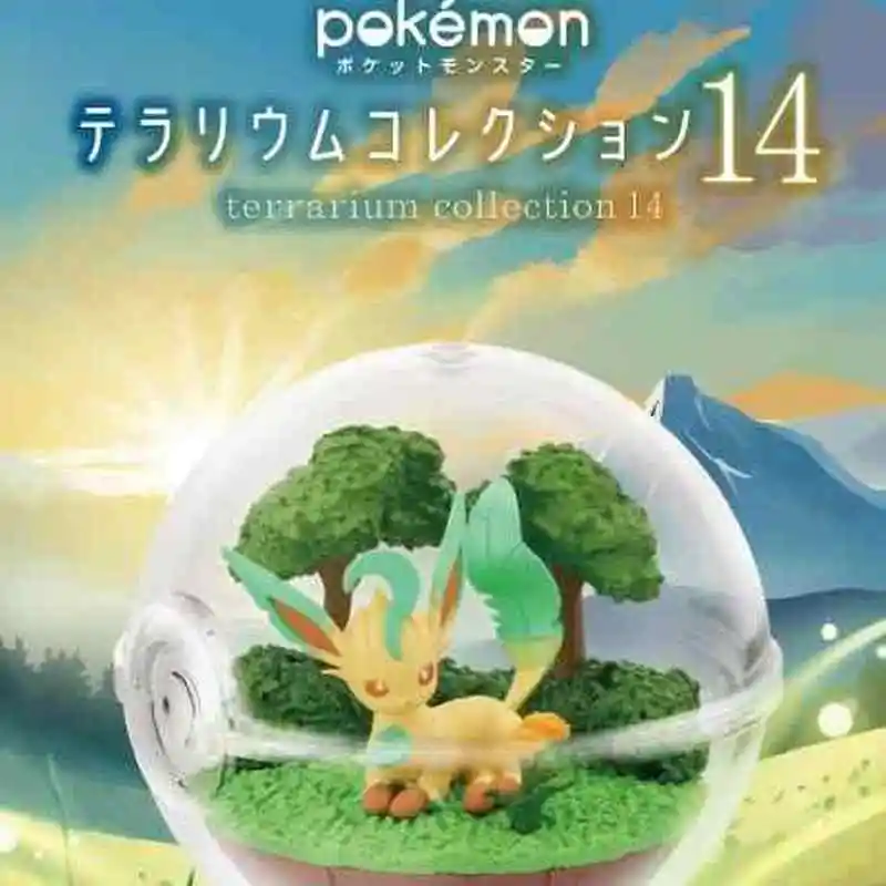 Disponibile Pokemon Re-Ment autentico: collezione terrario 14 scatole cieche Poke Ball Eevee Pikachu modello anime regali periferici