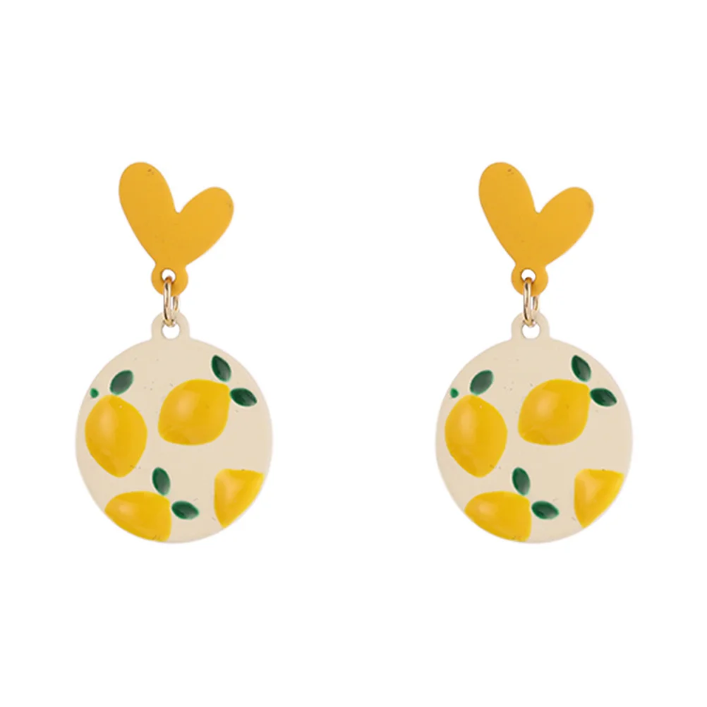 Lemon Earrings Aesthetic Fashion Cool for Women Trendy Unique Dangling Gift