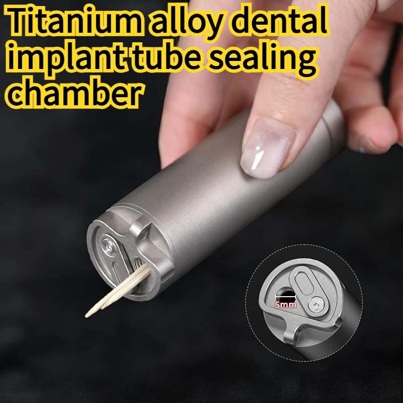 Pure Titanium Portable Medicine Box Sealed Compartment Outdoor First Aid Waterproof Household Flip Toothpick Tube