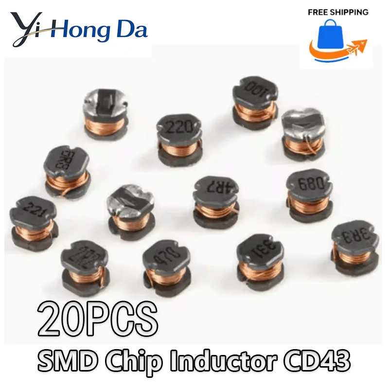 20PCS/Lot SMD Chip Inductor CD431uH 2.2uH 3.3uH 4.7uH 10uH 22uH 33uH 47uH 100uH 220uH 330uH 470uH 1000uH High Quality