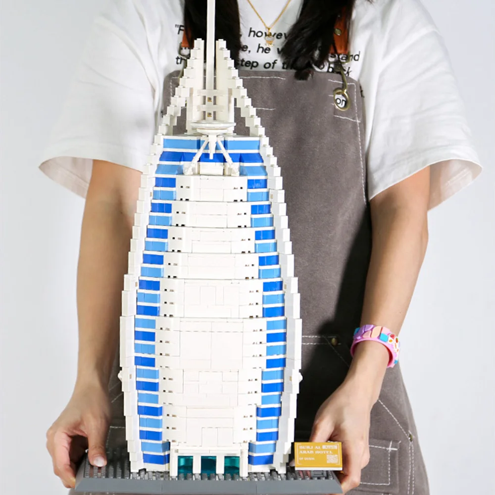 

Creative Modern Famous Landmark Architecture Building Block United Arab Emirates Dubai Burj Al Arab Jumeirah Model Brick Toy
