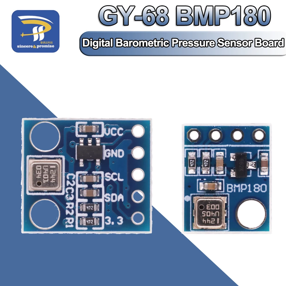 1PCS GY-68 BMP180 Replace BMP085 Digital Barometric Pressure Sensor Module I2C Interface 1.8V~3.6V For Arduino