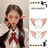 2 Pair Latex Elf Ears Halloween Fairy Cosplay Prosthetic Party Makeup Accessory Realistic Costume Prop Soft Pointed Tips Anime