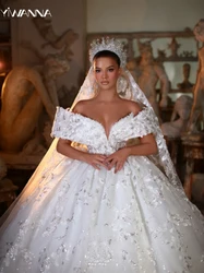 Elegante vestido De Novia con hombros descubiertos, lentejuelas brillantes, vestido De Novia brillante, vestido De baile De lujo, vestido De Novia largo
