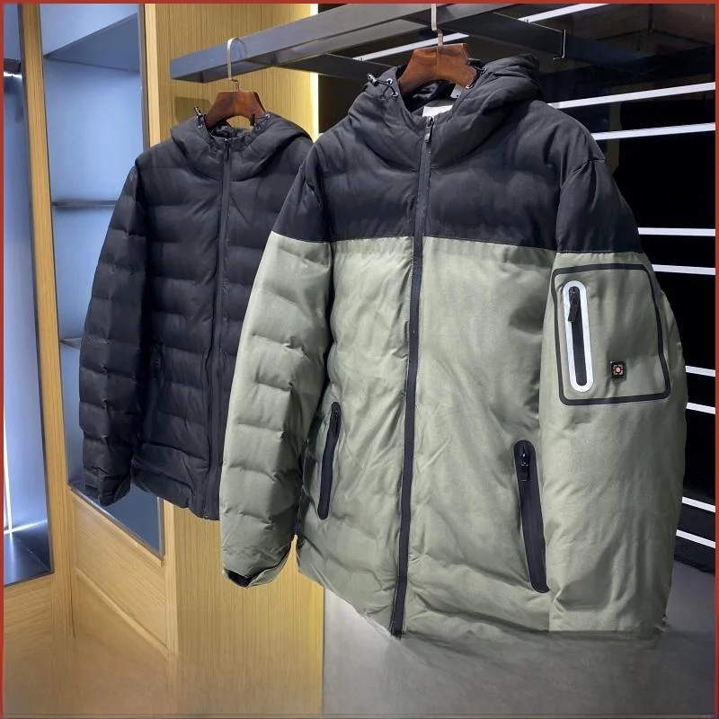 

Высокопроизводительное легкое теплое мужское повседневное лоскутное хлопковое пальто с капюшоном, уличное удобное осенне-зимнее пальто