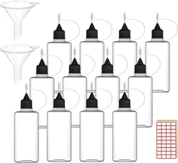5-10pcs 5ml-120ml Empty Plastic Squeezable Bottles with Needle Cap Liquid Dropper Sample Drop Refillable Container Silicone Ring