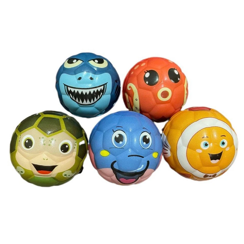 12pcs Fun Cute Children Animal Football Solid Sponge Soft Ball Football Toys Decompression Release Ball Toy Birthday Gift