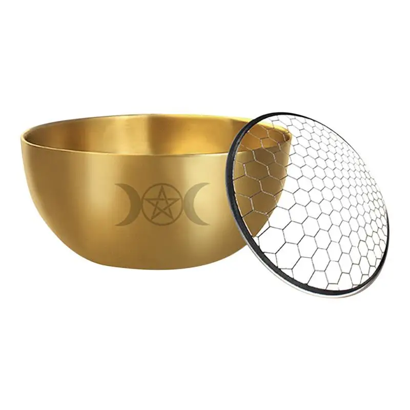 Incense Bowls Distinctive Gold Tea Light Bowl Sturdy Brass Bowl Dinnerware Supplies For Balcony Ceremony Kitchen Living Room