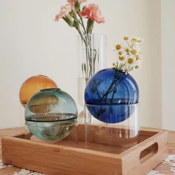 Nordic Bubble Glass Vase Desktop Hydroponic Flower Vase for Living Rome Table Decoration Vase Terrarium Gift Home Decor