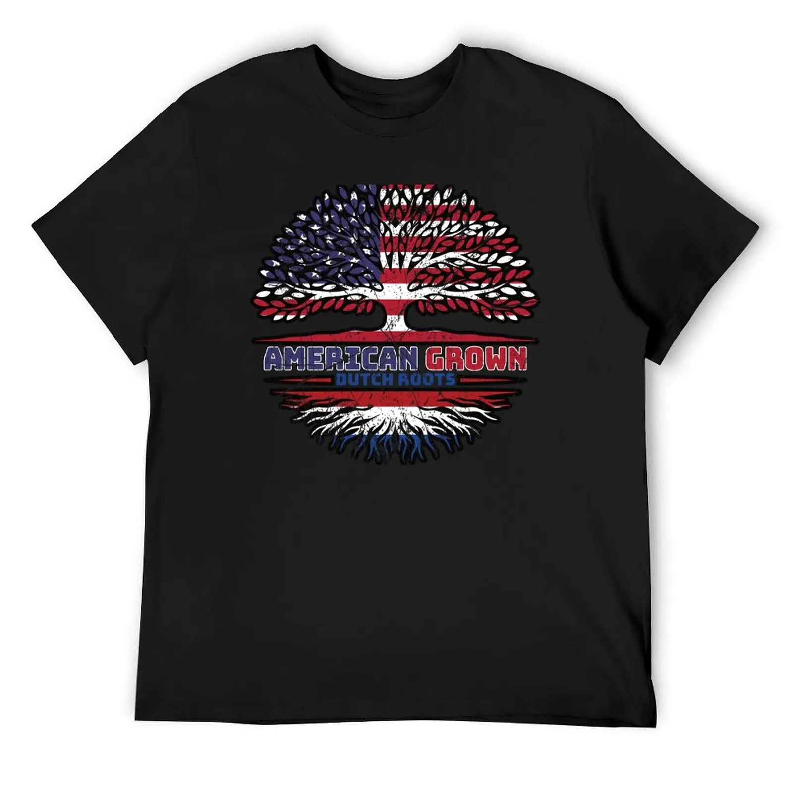 Netherlands Dutch US American USA United States Tree Roots Flag T-Shirt anime tshirt blacks blanks mens fashion