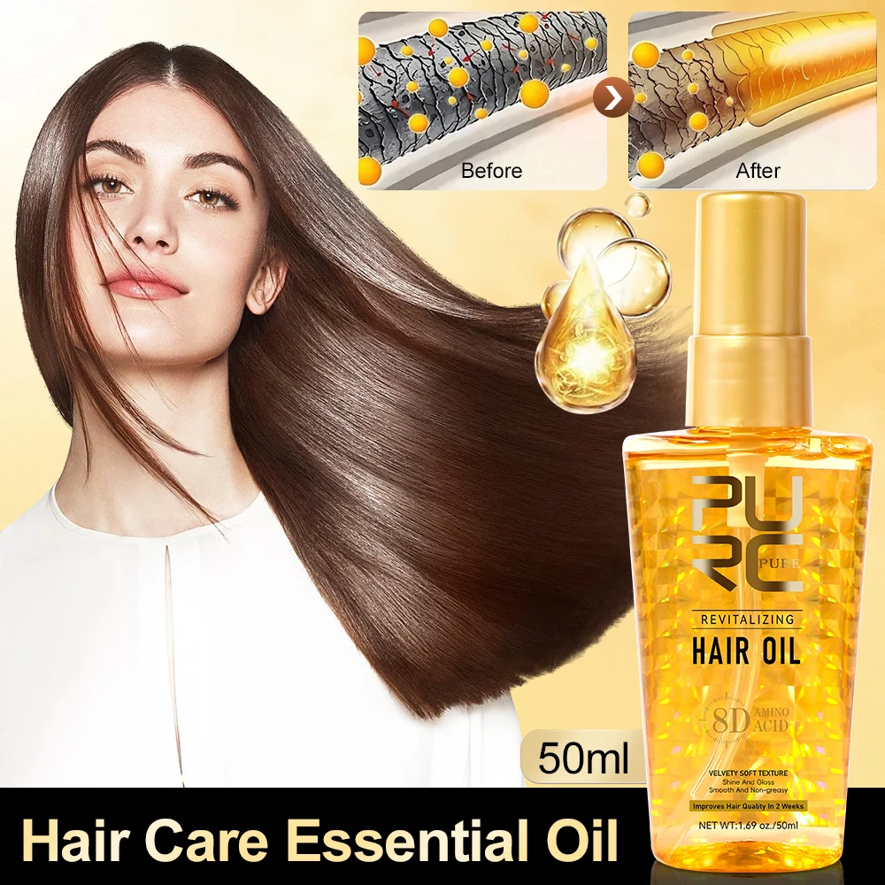 PURC Argan Hair Serum Oil Repair Frizz Dry Damaged Scalp Treatments Smoothing Nourishing Improvement Hair Serum Care Products