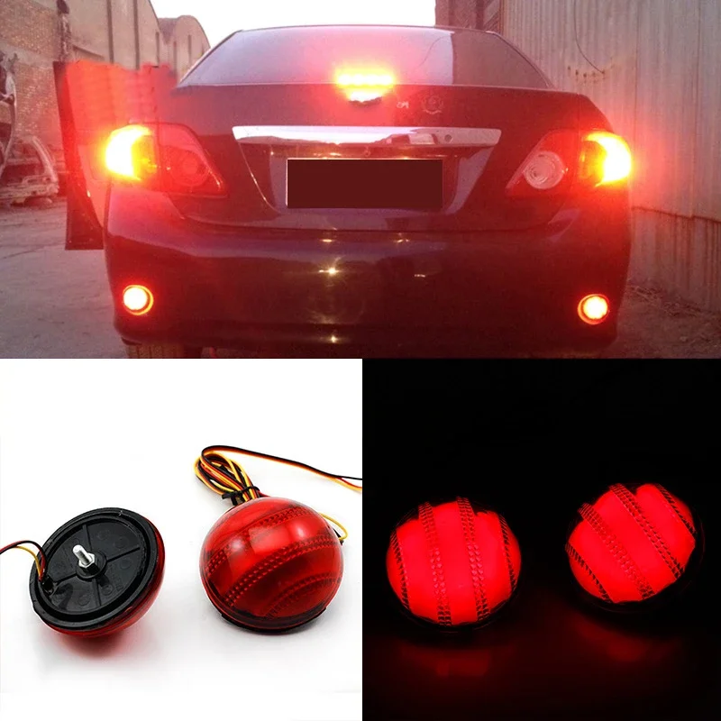 2 Pcs Multifunction Rear Bumper Reflector Light Fit for Toyota Highlander 2009 2010 2011 Durable Automobile Brake Warning Light